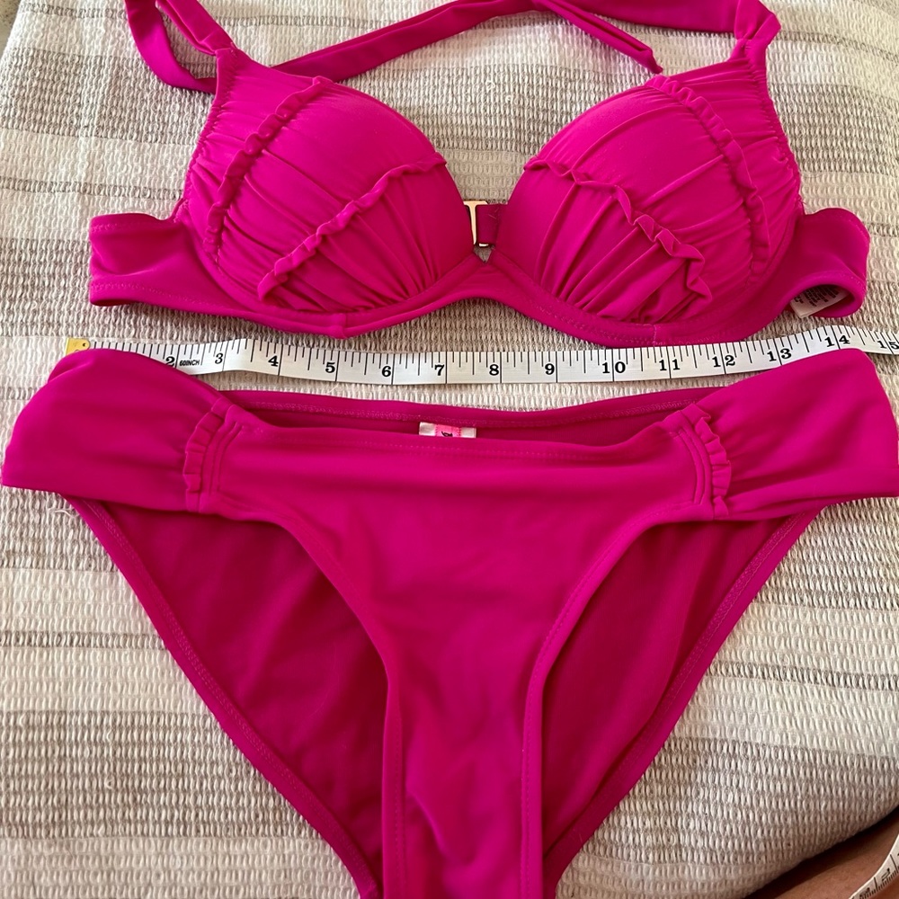 Betsey Johnson hot pink bikini